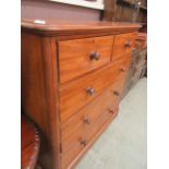 A Victorian mahogany chest of two short over three long drawers