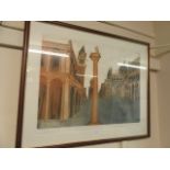 A framed and glazed limited edition print 'San Marco' signed in pencil Alison and Neville