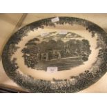 A reproduction Wedgwood meat plate having Compton Winyates Warwickshire