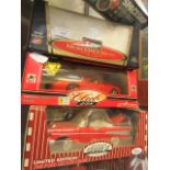 Three boxed limited edition die cast cars to include a 1940s Ford Deluxe Coupe, Ferrari F355,