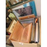 A large carton of assorted framed and glazed prints, watercolours etc.