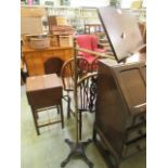 A Victorian brass columned reading stand