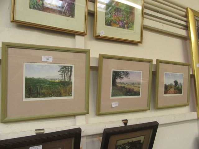 Three framed and glazed limited edition prints of countryside signed in pencil K Welling