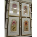 A set of four modern gilt framed and glazed limited edition prints of still life signed in pencil