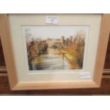 A framed and glazed limited edition print of Warwick Castle 19 of 750 signed in pencil