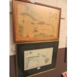 Two framed and glazed maps,