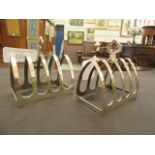 Two silver hallmarked toast racks, approx.