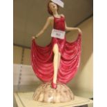 A ceramic figurine of young lady 'Moulin Rouge' with certificate