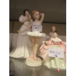 Four Royal Doulton figurines to include 'Sare', a ballerina titled 'Little Ballerina HN3395,