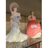 A Royal Doulton figurine 'Miss K' HN3659 together with a Coalport figurine 'Lady Sara' no.