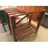 A slatted garden work table