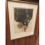 A framed and glazed limited edition print of oriental lady number 34 of 80,