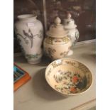 A selection of hand painted ceramic ware from Hong Kong