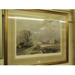 A framed and glazed print 'The Road to the Farm' signed bottom right Roland Hilder