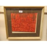 An early 20th century framed and glazed abstract