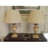 Two modern parcel gilt table lamps