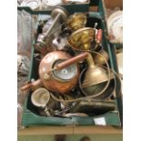 A tray containing plated ware, flatware,