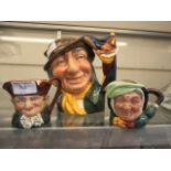 Three character jugs to include "Punch and Judy man" D6590, "old Charlie" D5527,