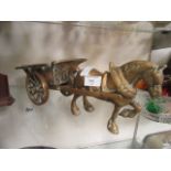 A brass horse and cart