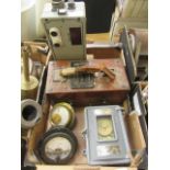 A tray of assorted electrical testing equipment etc