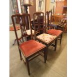 A set of three early 20th century dining chairs along with one other