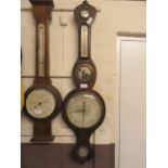 A 19th century rosewood banjo barometer (A/F)