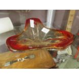 A mid-20th century coloured glass bowl CONDITION REPORT: Scratches to surface