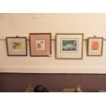 A collection of four framed and glazed limited edition prints of still life etc signed in pencil M.