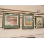 Three framed and glazed limited edition prints of trees signed in pencil M.E.