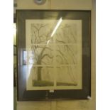 A framed and glazed limited edition 4 of 20 titled 'Winter Willow' by M E Morris 1985