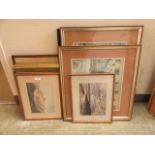 A selection of framed and glazed watercolours, prints,
