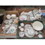 Three trays of Indian Tree table ware