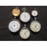 A bag containing six assorted pocket watches