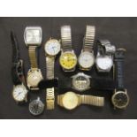 A tray of assorted wristwatches by various makers