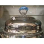 A large late Victorian plated tureen cover