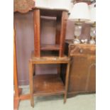 Two oak mid-20th century occasional tables with under tier