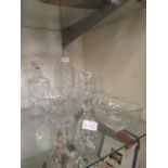 A selection of lead crystal glassware to include Webb Corbett bowl and Edinburgh decanter