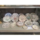 A quantity of Indian Tree plates to include Meakin, Spode, Solianware,