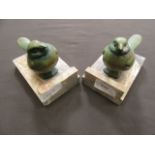 Two early 20th century style bookends in the form of birds