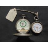 Two white metal cased pocket watches