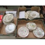 Three trays of Indian Tree table ware to include plates, meat plates,