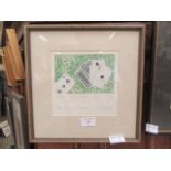 A framed and glazed limited edition print no.3 of 30 "Chances" signed in pencil M.E.
