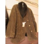 A brown sheepskin gents coat