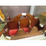 An eastern hardwood six bottle wooden carrier