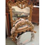 A selection of reproduction ornate framed wall mirrors