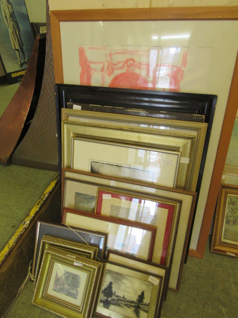 A large selection of framed and glazed watercolours and prints of various subjects