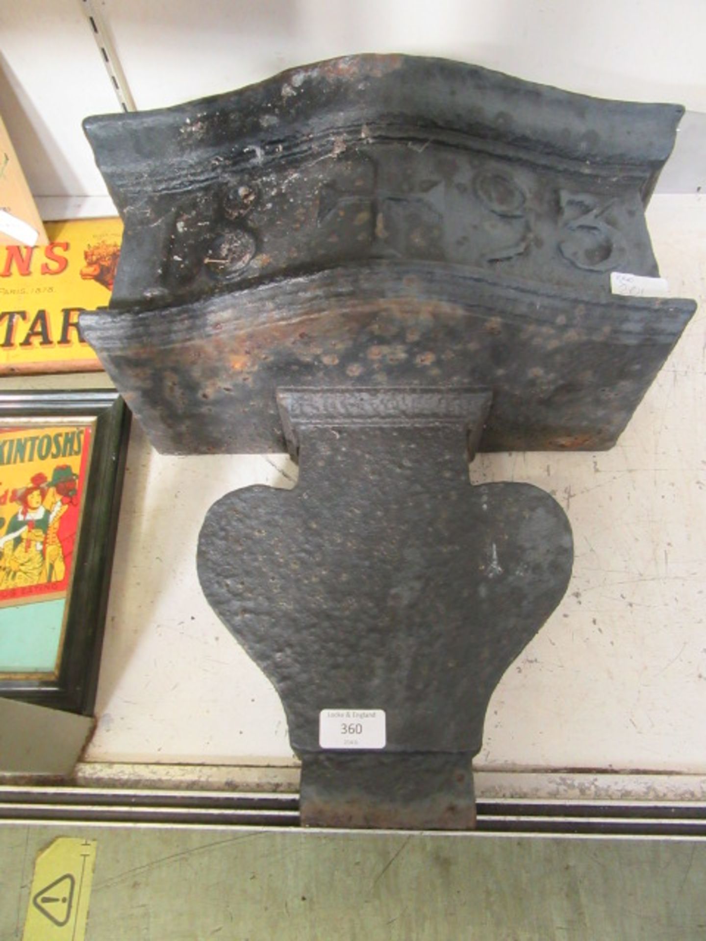 An 1893 cast iron drain pipe