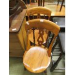 A pair of possible beech spindle back chairs