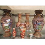 A selection of oriental style vases