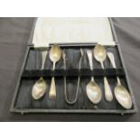 Two cased sets of silver hallmarked spoons,